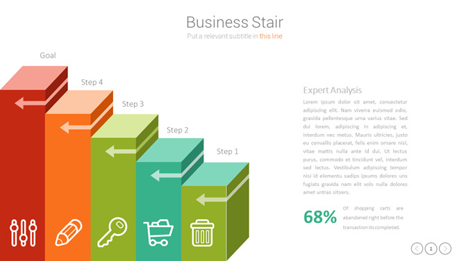 立体阶梯台阶递进关系PPT图形-美肚杀分享
