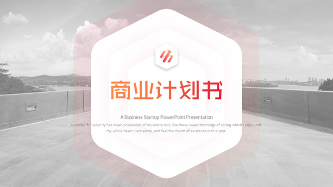 时尚渐变商业计划PPT模板-美肚杀分享