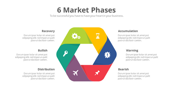 六边形六项并列PPT图形素材-美肚杀分享