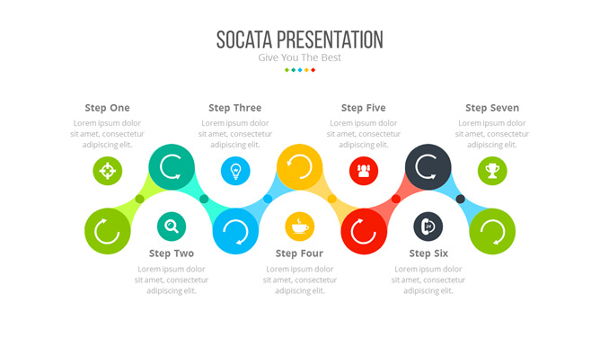 顺序步骤PPT流程图模板-美肚杀分享