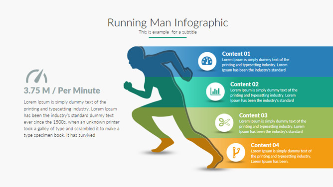 奔跑剪影项目罗列PPT图形-美肚杀分享