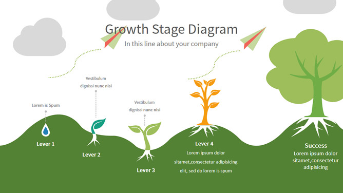 幼苗生长壮大递进PPT图形-美肚杀分享