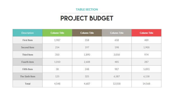 大方实用PPT表格素材-美肚杀分享