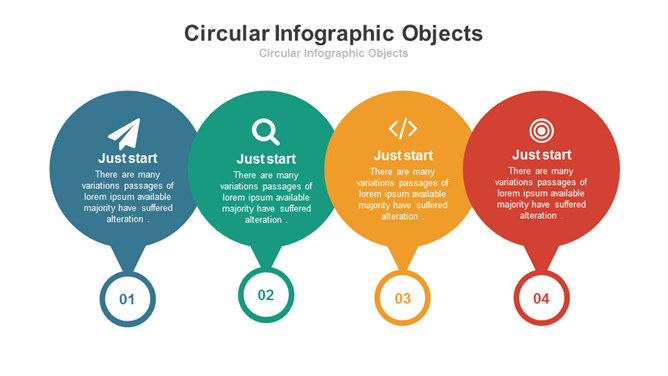实用圆形并列罗列PPT图形-美肚杀分享