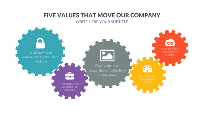 五项齿轮联动关系PPT图形-美肚杀分享