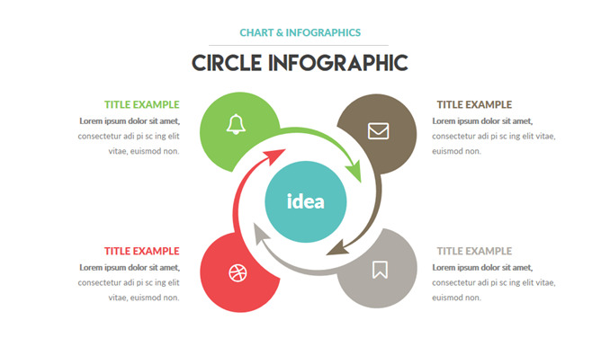 向心旋转箭头聚合PPT图表-美肚杀分享
