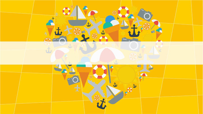 卡通旅游休闲PPT背景图片-美肚杀分享