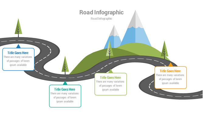 公路形关键时间节点PPT素材-美肚杀分享