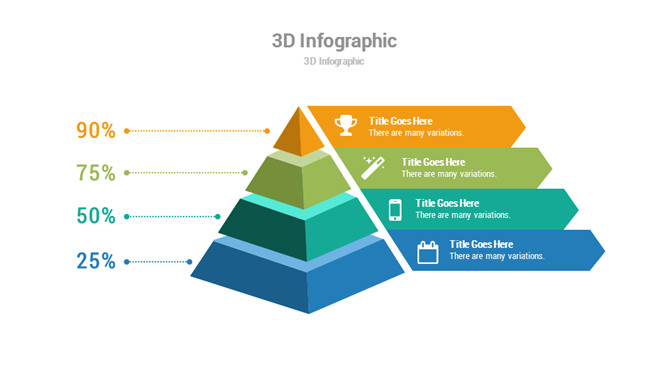 立体四层层级关系PPT图形-美肚杀分享