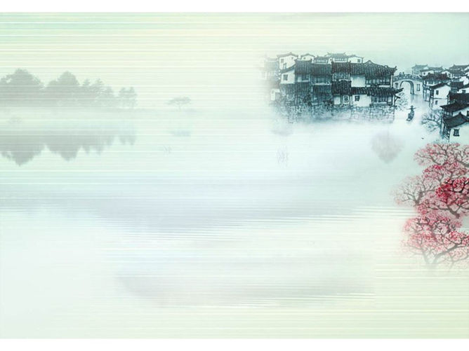 11张水墨画PPT背景图片-美肚杀分享