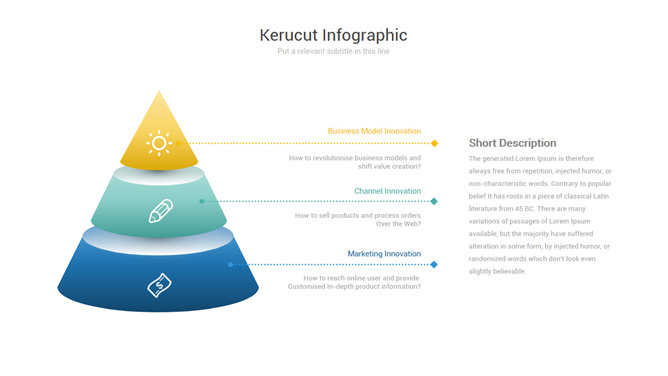 三层立体PPT锥形图素材-美肚杀分享