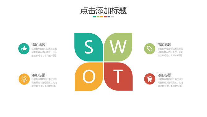 四叶草SWOT分析说明PPT模板-美肚杀分享