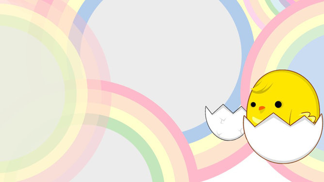 破壳而出的可爱小鸡PPT背景图片-美肚杀分享