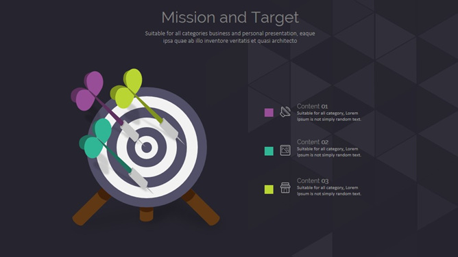 飞镖靶子任务目标说明PPT模板-美肚杀分享