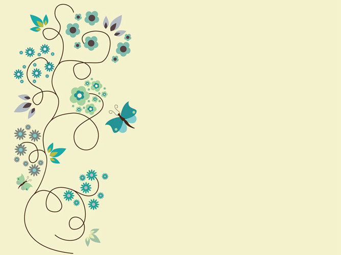 淡雅艺术蝶恋花PPT背景图片-美肚杀分享