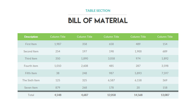 简单简洁表格PPT模板素材-美肚杀分享