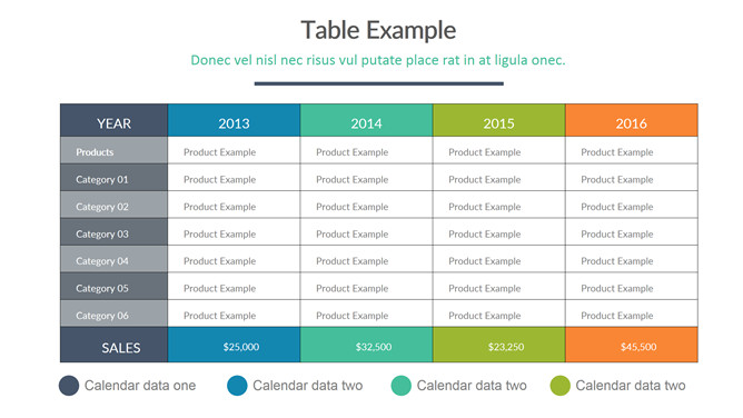 详细实用PPT表格模板素材-美肚杀分享