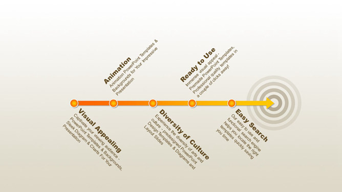 步骤箭头达到目标PPT图表-美肚杀分享