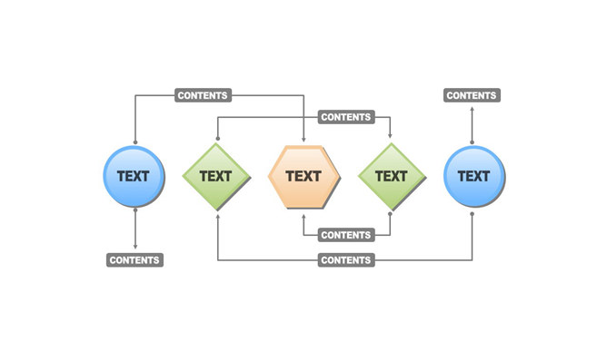 简单过程流程图PPT模板-美肚杀分享