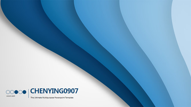 渐变蓝色条纹商务通用PPT模板-美肚杀分享