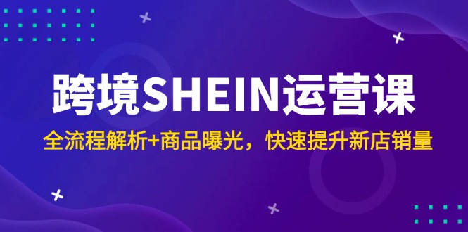 跨境SHEIN运营课,全流程解析+商品曝光,快速提升新店销量网赚项目-美肚杀分享