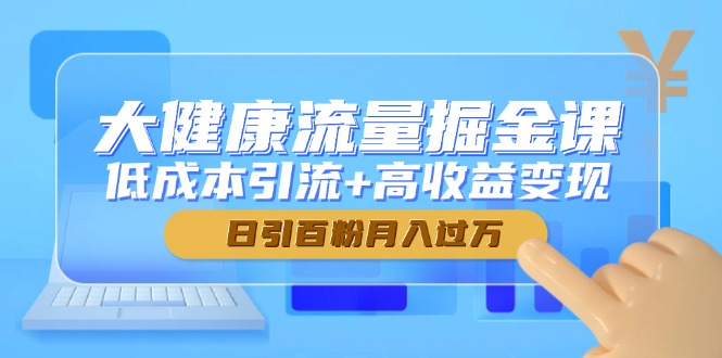 大健康流量掘金课,低成本引流+高收益变现,日引百粉月入过万网赚项目-美肚杀分享