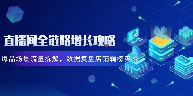 直播间全链路增长攻略，爆品场景流量拆解，数据复盘店铺霸榜实战网赚项目-美肚杀分享