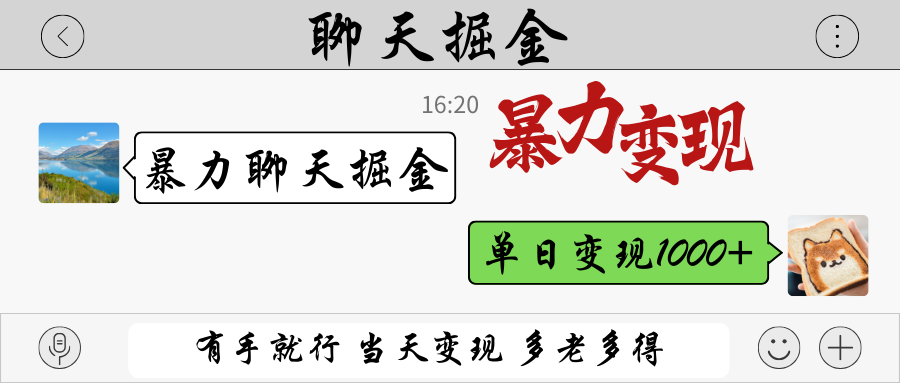 暴力聊天掘金 有手就行当天变现 多劳多得 单日变现1000+网赚项目-美肚杀分享