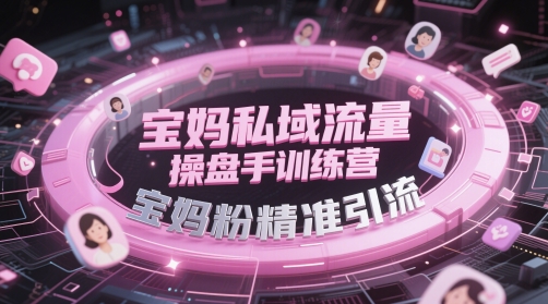 宝妈私域流量操盘手训练营，宝妈粉精准引流网赚项目-美肚杀分享