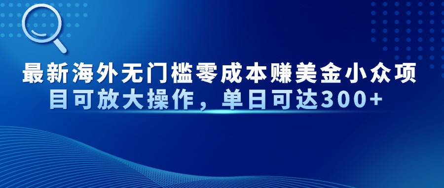 最新海外无门槛零成本赚美金小众项目可放大操作,单日可达300+网赚项目-美肚杀分享