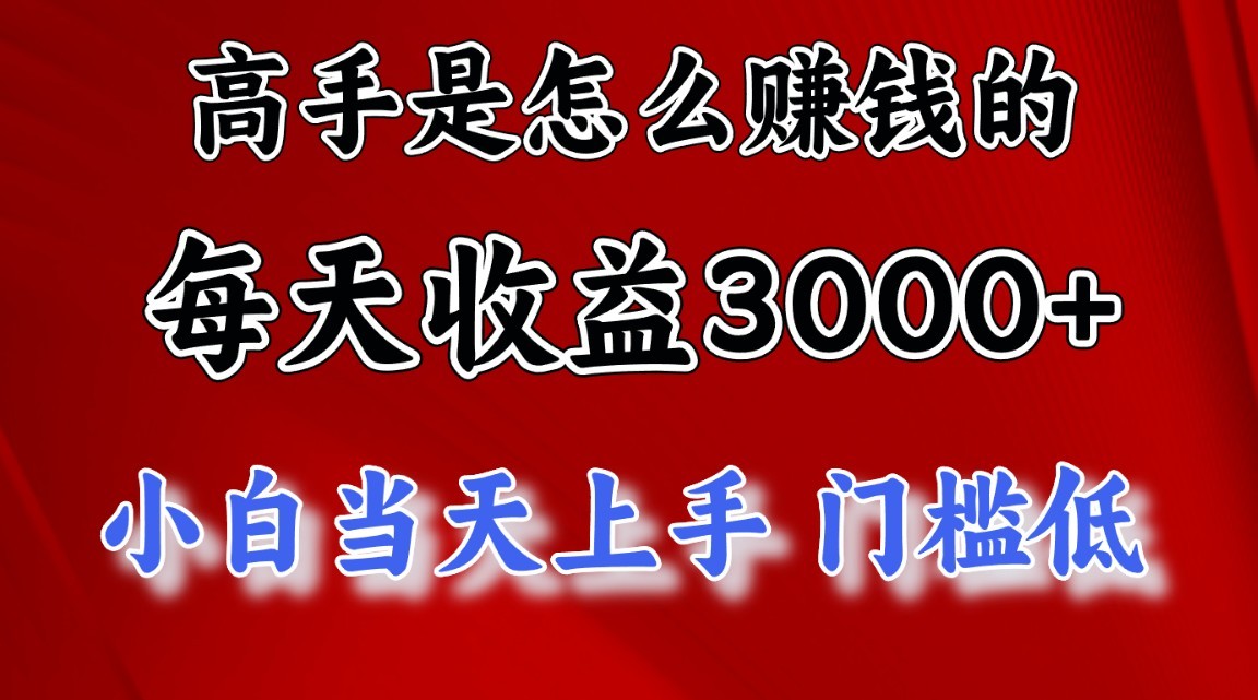 高手是怎么赚钱的，一天收益3000+，闷声发财项目，不是一般人能看懂的网赚项目-美肚杀分享