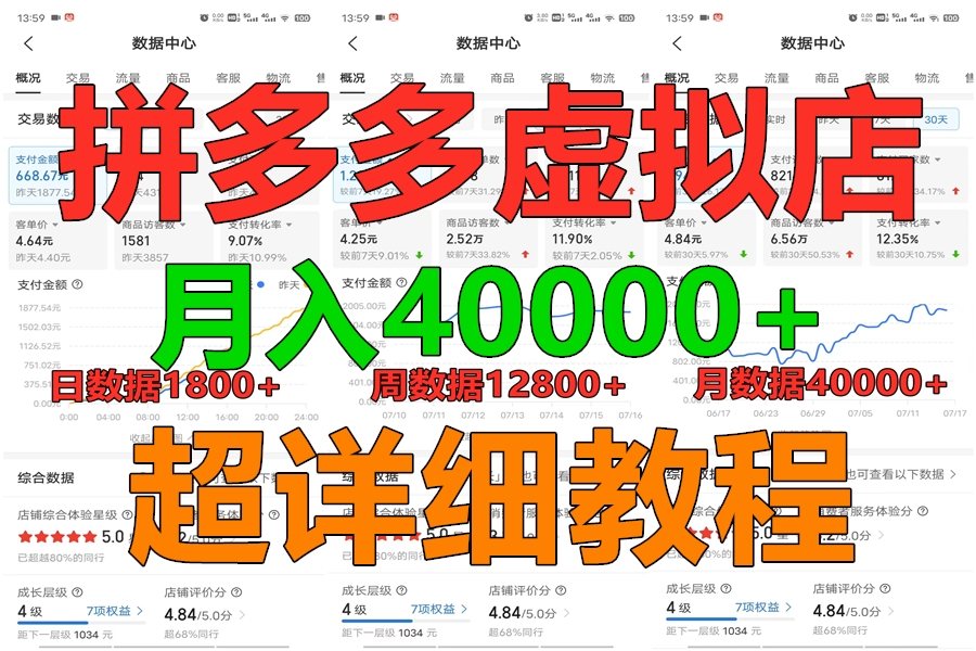 拼多多虚拟电商训练营月入40000+，全网最详细，你做你也行，暴利稳定长久网赚项目-美肚杀分享