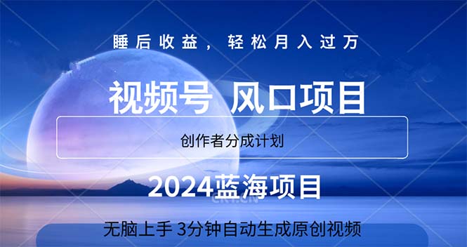 2024蓝海项目,3分钟自动生成视频,月入过万网赚项目-美肚杀分享