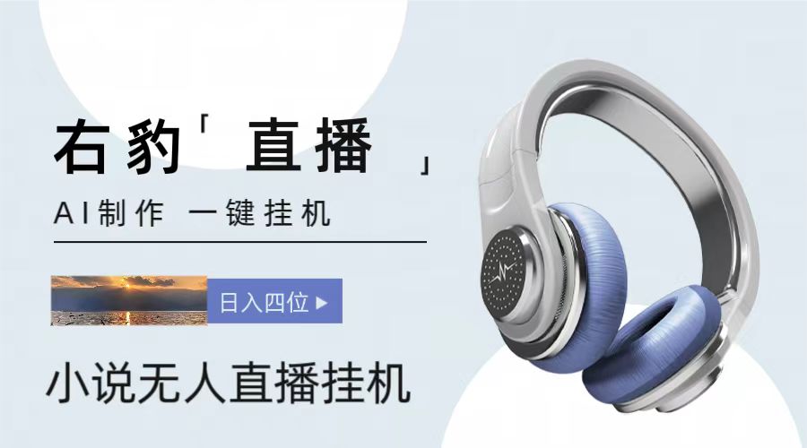 右豹小说无人直播挂机吸金项目，简单易行收益稳定， 月入1000+网赚项目-美肚杀分享