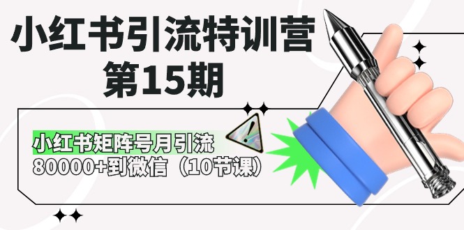 小红书引流特训营第15期,小红书矩阵号月引流80000+到微信(10节课)网赚项目-美肚杀分享