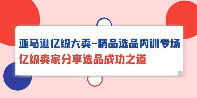 亚马逊亿级大卖精品选品内训专场，亿级卖家分享选品成功之道网赚项目-美肚杀分享