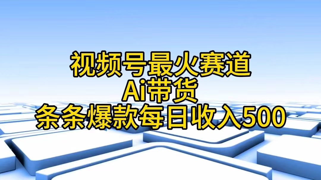 视频号最火赛道——Ai带货条条爆款每日收入500网赚项目-美肚杀分享