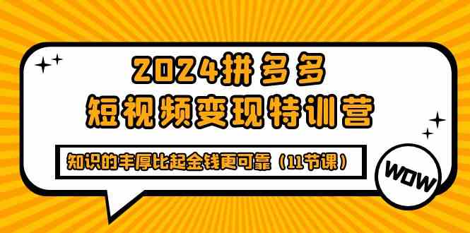 2024拼多多短视频变现特训营,知识的丰厚比起金钱更可靠(11节课)网赚项目-美肚杀分享