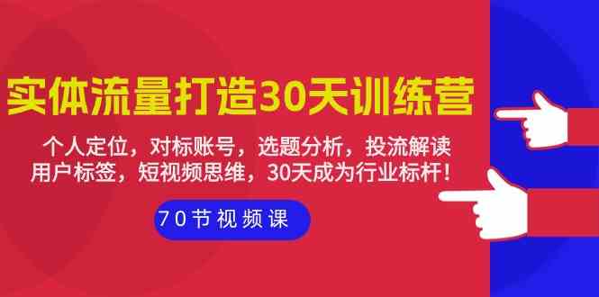 实体流量打造30天训练营:个人定位,对标账号,选题分析,投流解读(70节)网赚项目-美肚杀分享