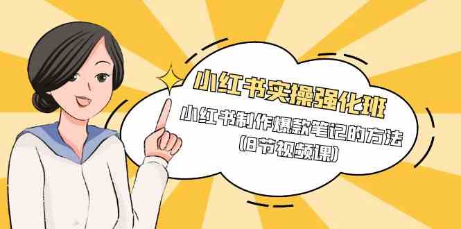 小红书实操强化班,小红书制作爆款笔记的方法(8节视频课)网赚项目-美肚杀分享