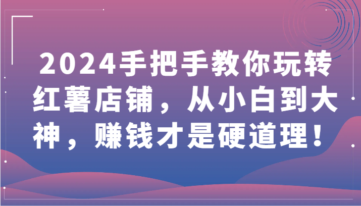 2024手把手教你玩转红薯店铺,从小白到大神,赚钱才是硬道理!网赚项目-美肚杀分享