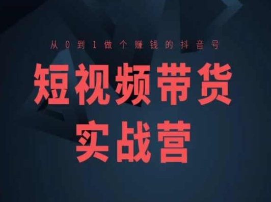 短视频带货实战营(高阶课)，从0到1做个赚钱的抖音号网赚项目-美肚杀分享