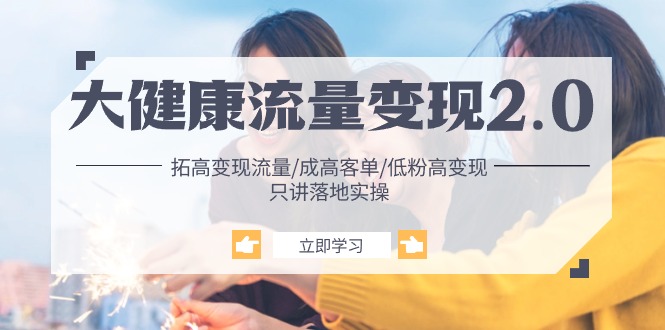 大健康 流量 变现2.0:拓高变现 流量/成高客单/低粉高变现/只讲落地实战网赚项目-美肚杀分享