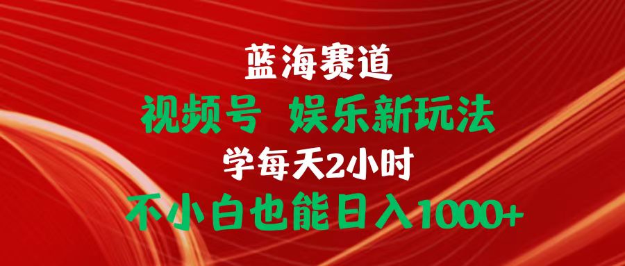 蓝海赛道视频号 娱乐新玩法每天2小时小白也能日入1000+网赚项目-美肚杀分享