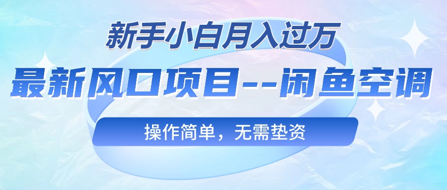 最新风口项目—闲鱼空调，新手小白月入过万，操作简单，无需垫资网赚项目-美肚杀分享