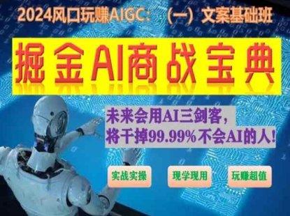 掘金AI商战宝典初级班:如何用AI做文案(实战实操 现学现用 玩赚超值)网赚项目-美肚杀分享