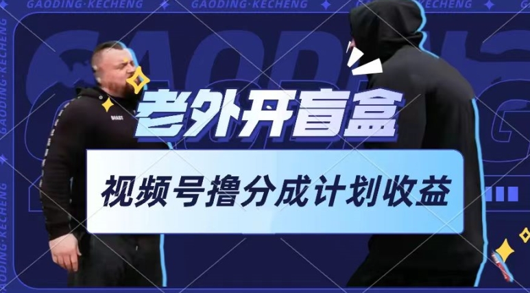 老外开盲盒视频，撸视频号分成计划收益，每天只需一小时，新手小白轻松上手网赚项目-美肚杀分享