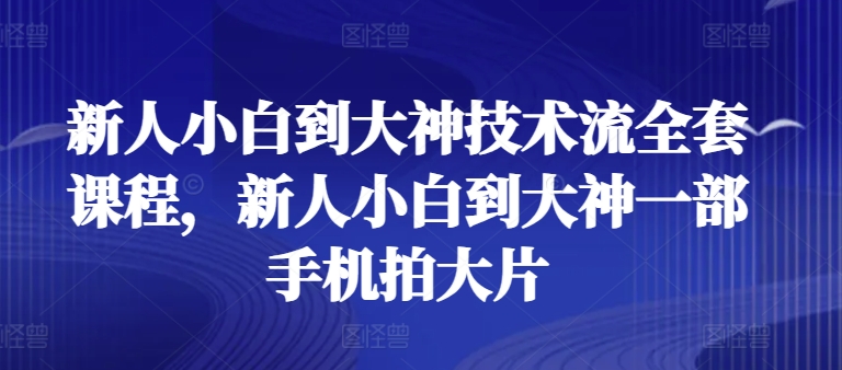 新人小白到大神技术流全套课程，新人小白到大神一部手机拍大片网赚项目-美肚杀分享