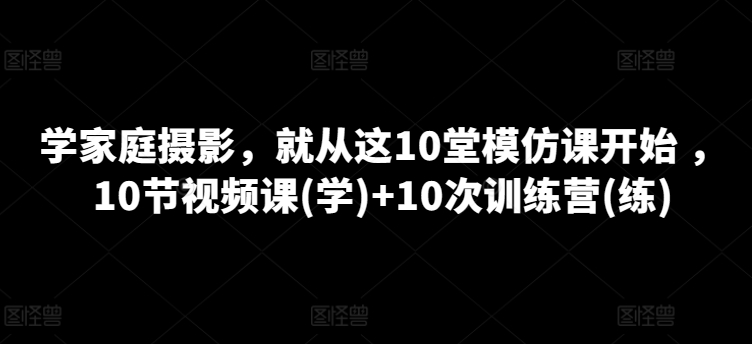 学家庭摄影，就从这10堂模仿课开始 ，10节视频课(学)+10次训练营(练)网赚项目-美肚杀分享