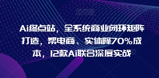 Ai终点站，全系统商业闭环矩阵打造，帮电商、实体降70%成本，12款Ai联合深度实战网赚项目-美肚杀分享